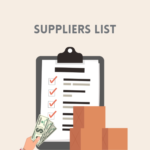 Suppliers list
